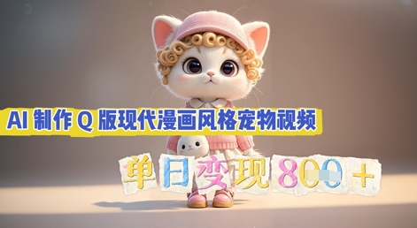 AI制作Q版现代漫画风格宠物视频，单日变现几张-要创业网