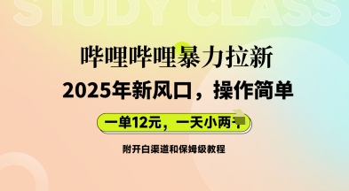 哔哩哔哩暴力拉新：2025年新风口，一单12元，一天数张(附开白渠道和保姆级教程)-要创业网