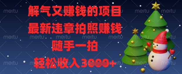 解气又挣钱的项目，最新违章拍照挣钱，随手一拍，轻松收入数张【揭秘】-要创业网